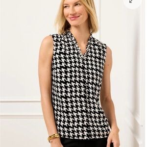 Black and White Houndstooth Sleeveless Top - Talbots